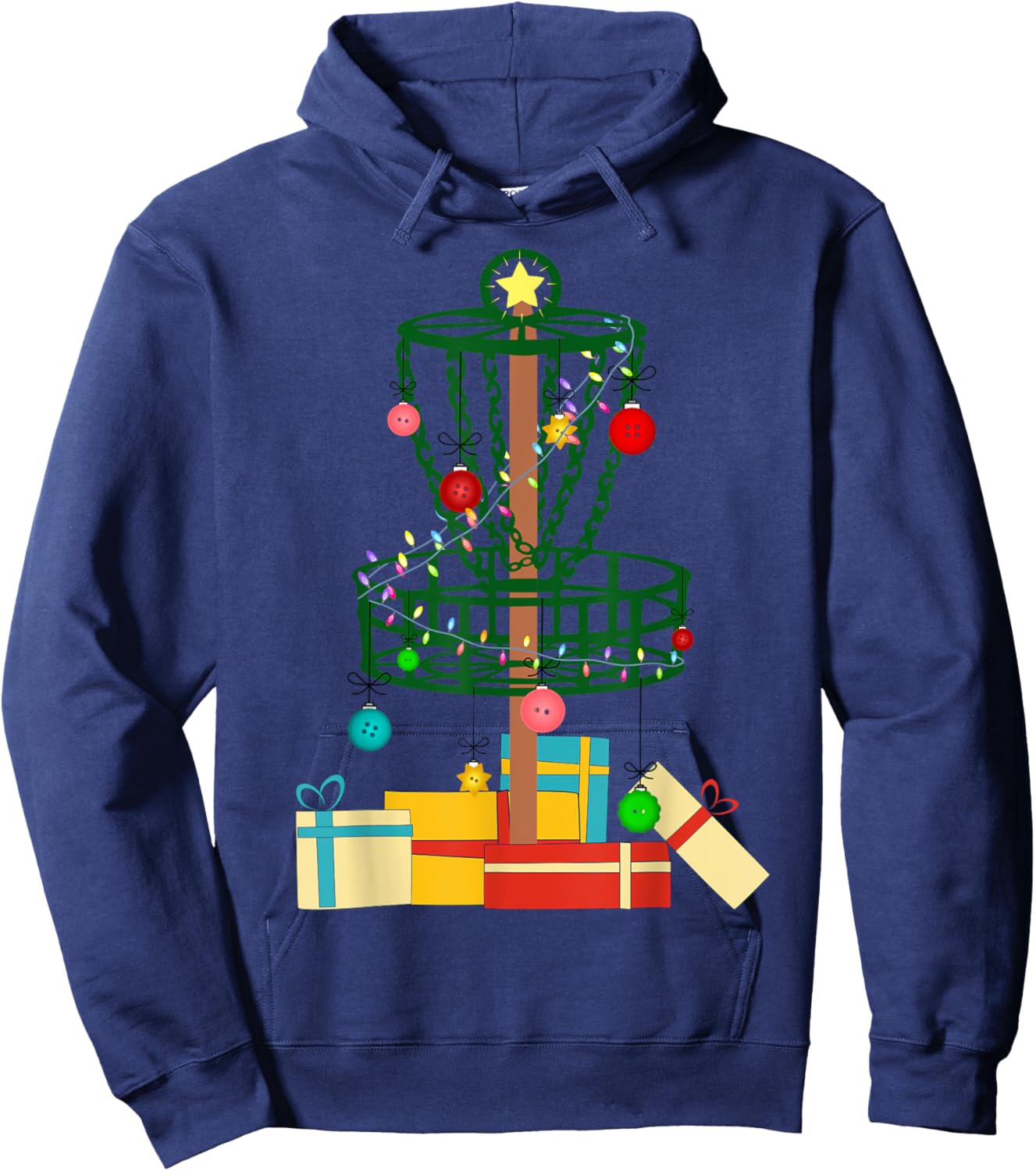 Disc Golf Christmas Tree Hoodie - Hoodie | Navy