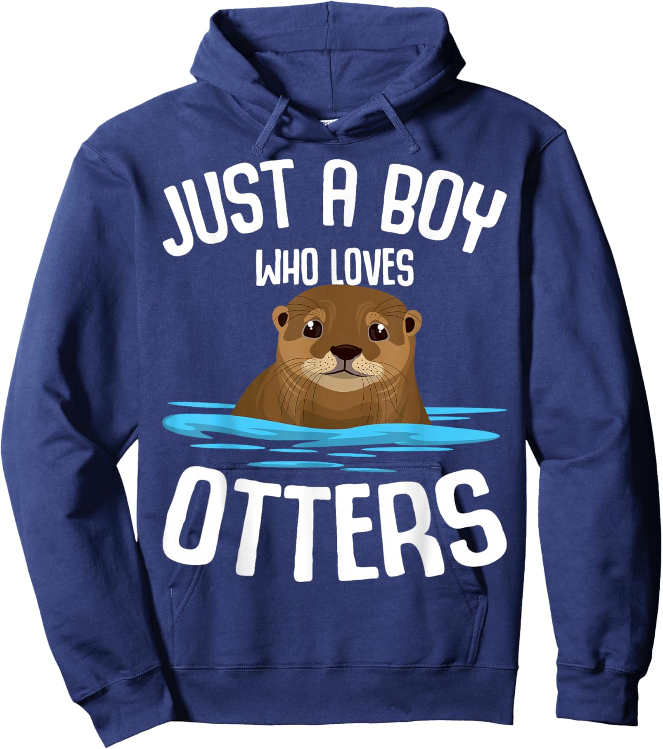 Just a Boy Who Loves Otters Kids Boys Otter Hoodie - Hoodie | Navy