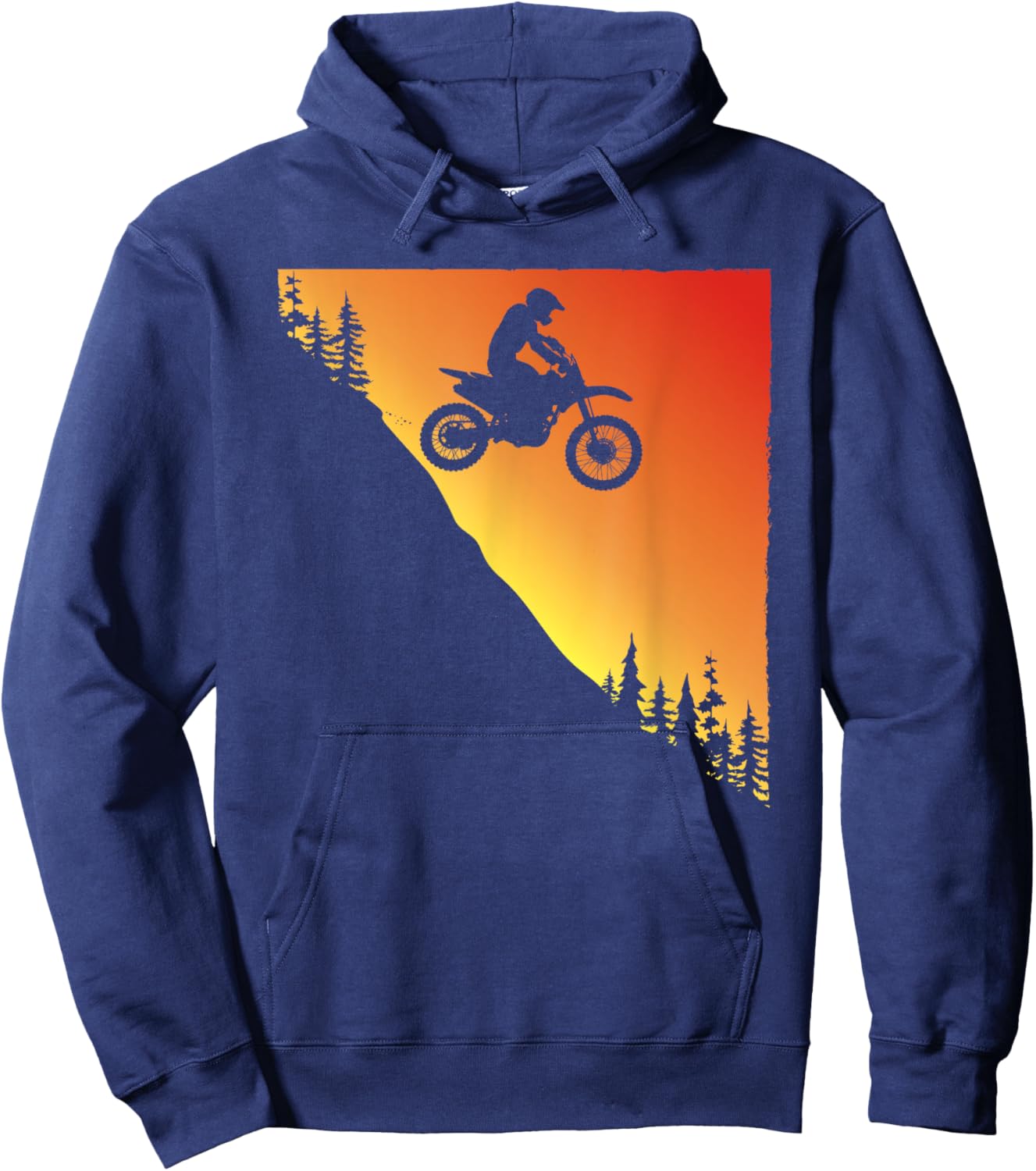 Vintage Dirt Bike Rider Apparel Boys Motocross Riding Hoodie - Hoodie | Navy