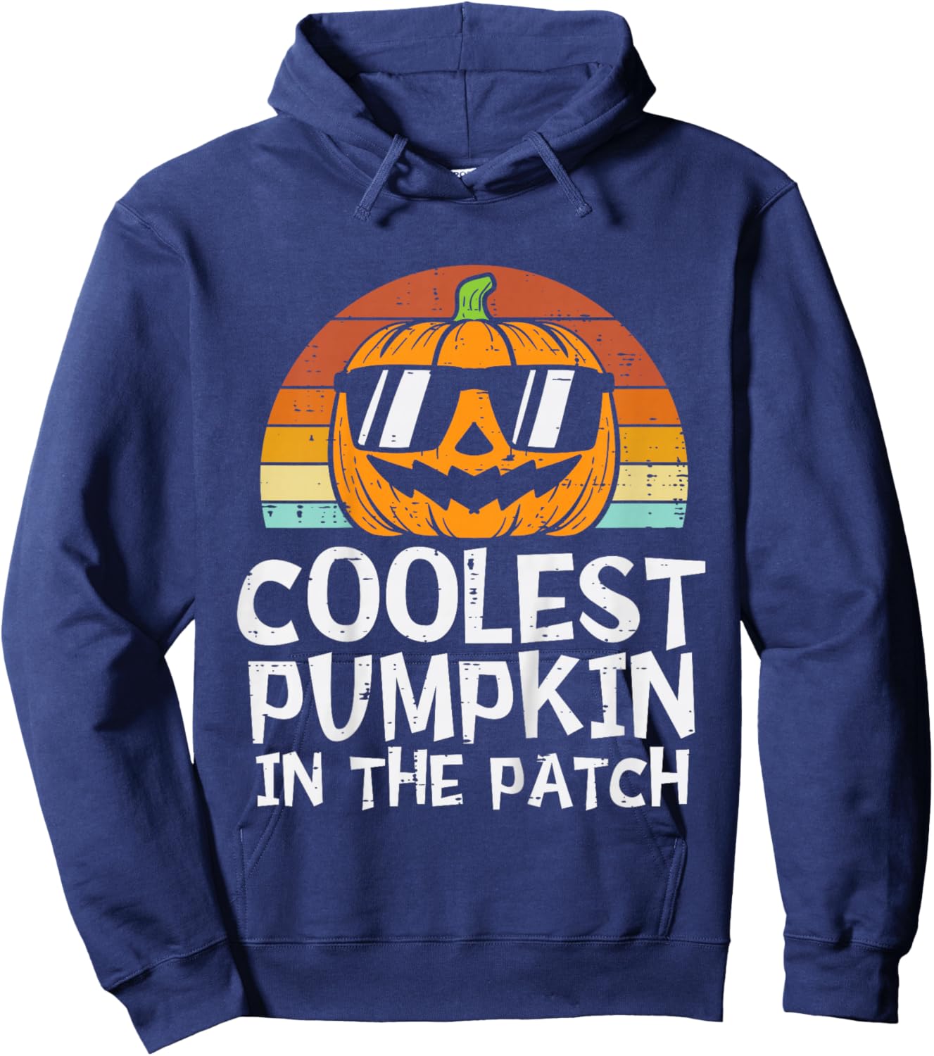 Kids Coolest Pumpkin In The Patch Toddler Boys Halloween Kids Hoodie - Hoodie | Navy