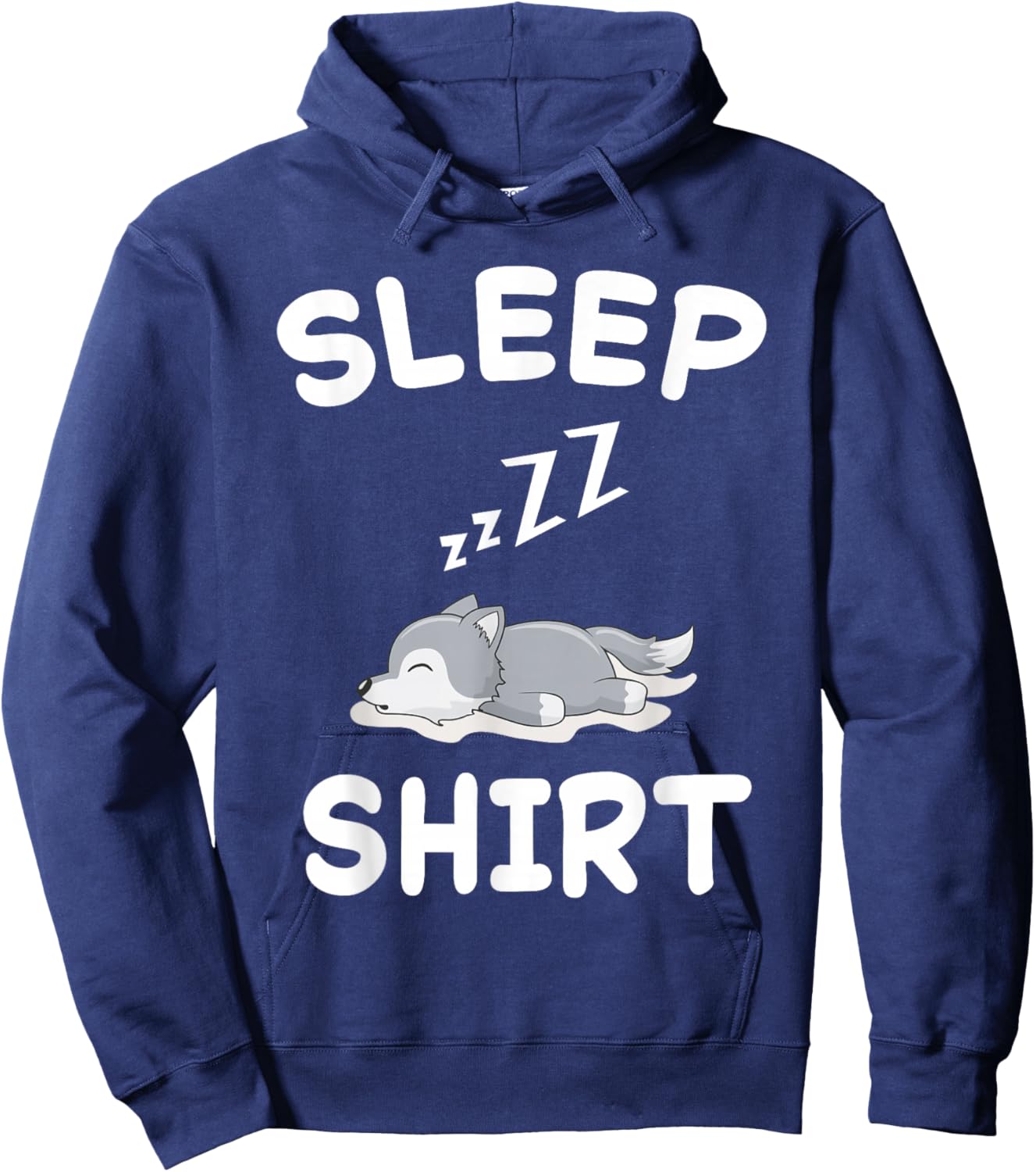 Wolf Nap Sleeping Pajama Nightgown Hoodie - Hoodie | Navy