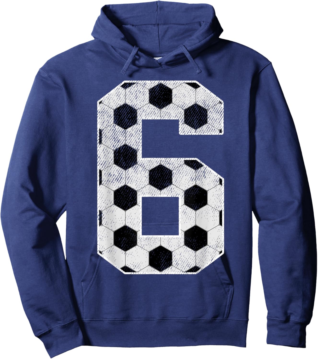 6th Birthday Party Six 6 Year Old Soccer Bday Boy Girl Hoodie - Hoodie | Navy