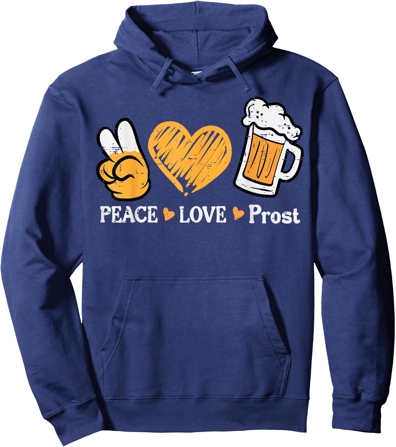 Oktoberfest Peace Love Prost German Bavarian Fest Women Men Hoodie - Hoodie | Navy