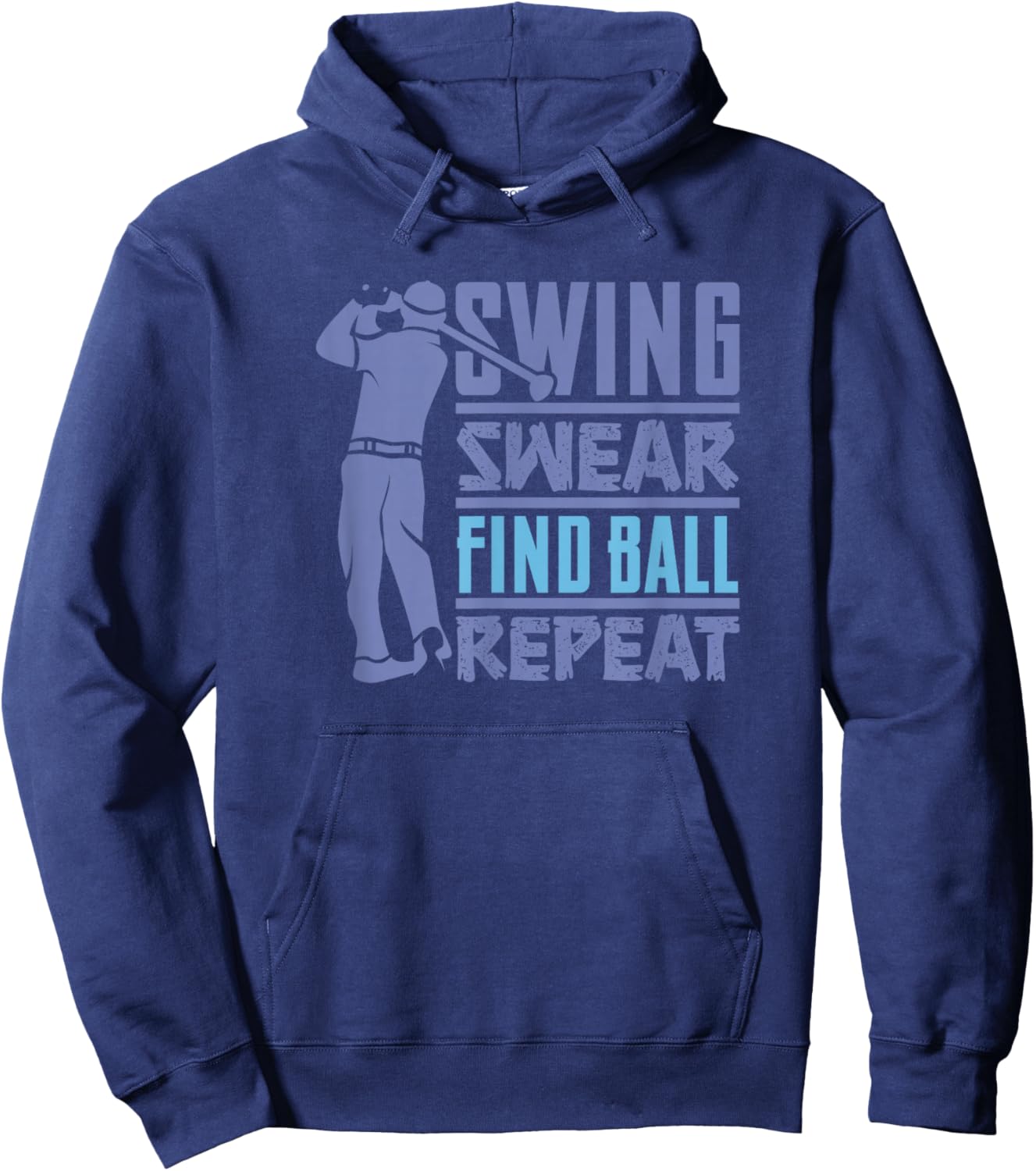 Swing, Swear, Find - Golf cart golfer costume - golfing Hoodie - Hoodie | Navy