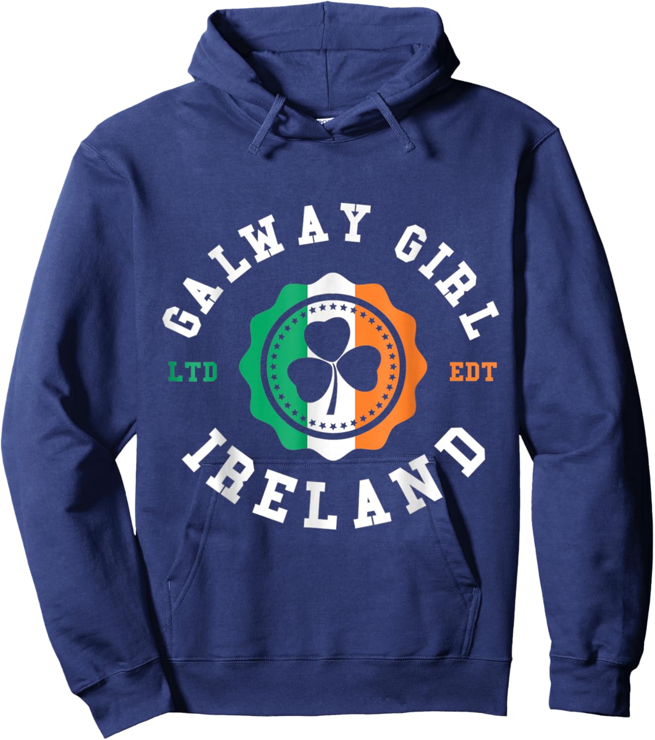 Funny Galway Girl Ireland Shamrock Irish Pride Hoodie - Hoodie | Navy