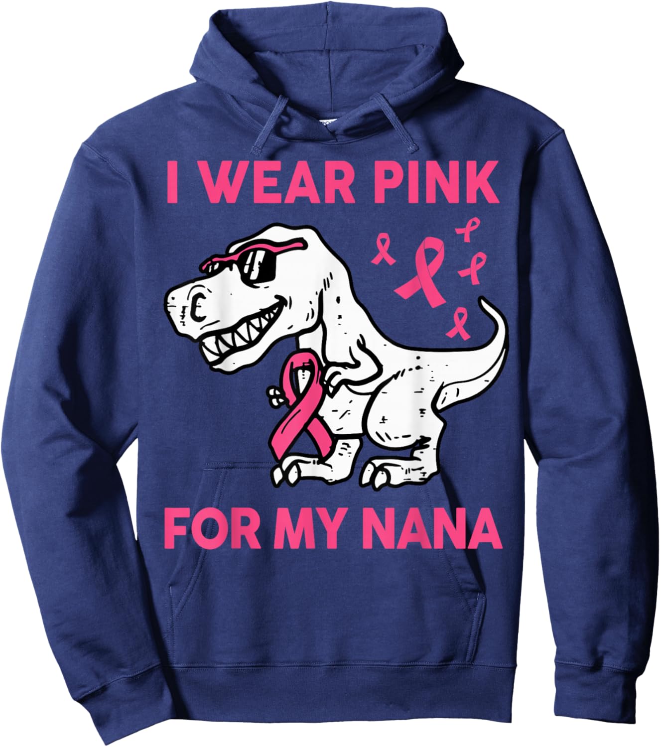 Breast Cancer Shirts Kids Toddler I Wear Pink For My Nana Hoodie - Hoodie | Navy