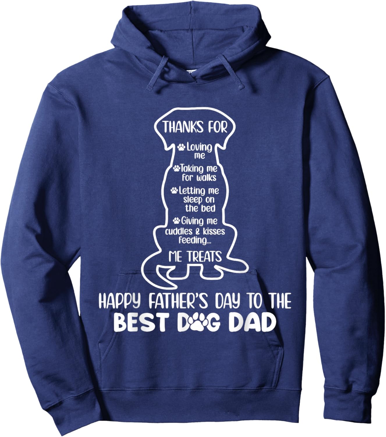 Happy Fathers Day To The Best Dog Dad Funny Dog Dad Hoodie - Hoodie | Navy