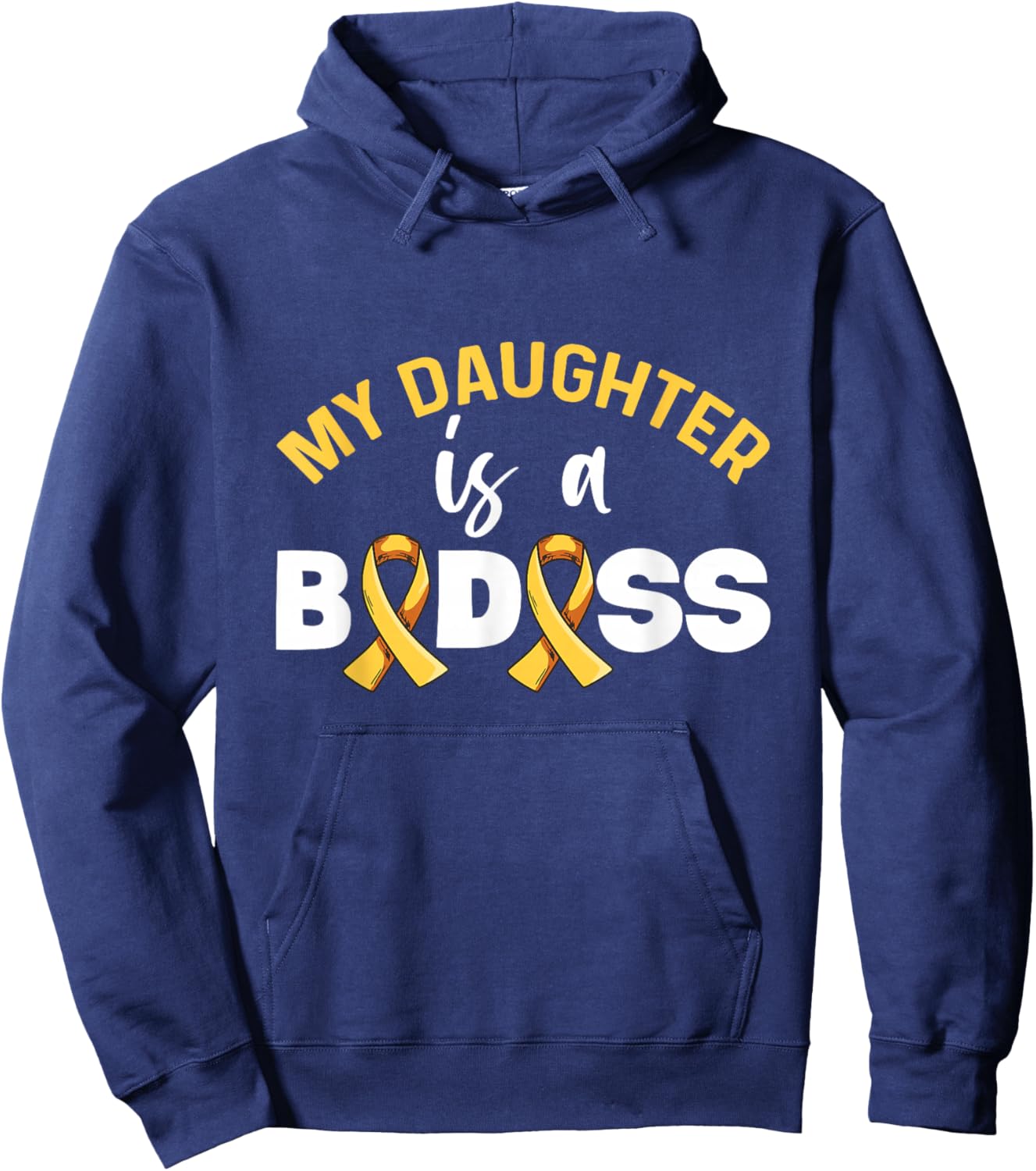 Childhood Cancer Awareness Design for a Dad of a Warrior Hoodie - Hoodie | Navy