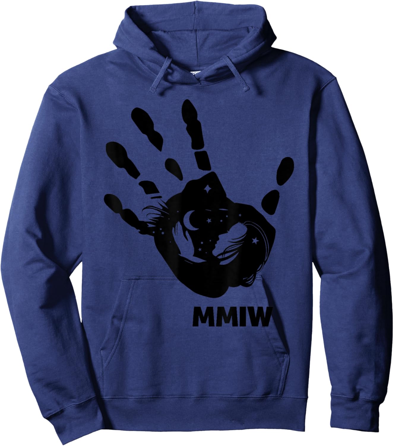 MMIW Hand Native America Awareness Indigenous Woman Hoodie - Hoodie | Navy