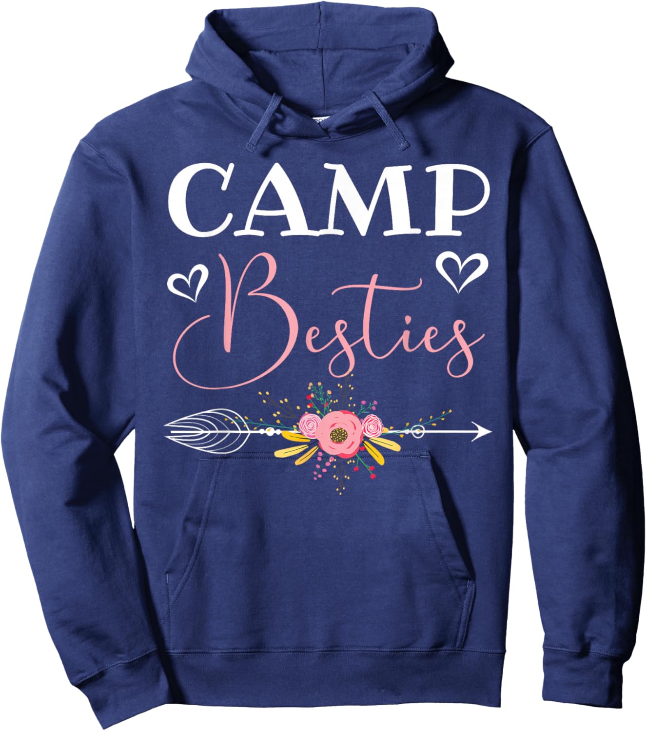 Camp Besties Love Pink Best Friend Hoodie - Hoodie | Navy