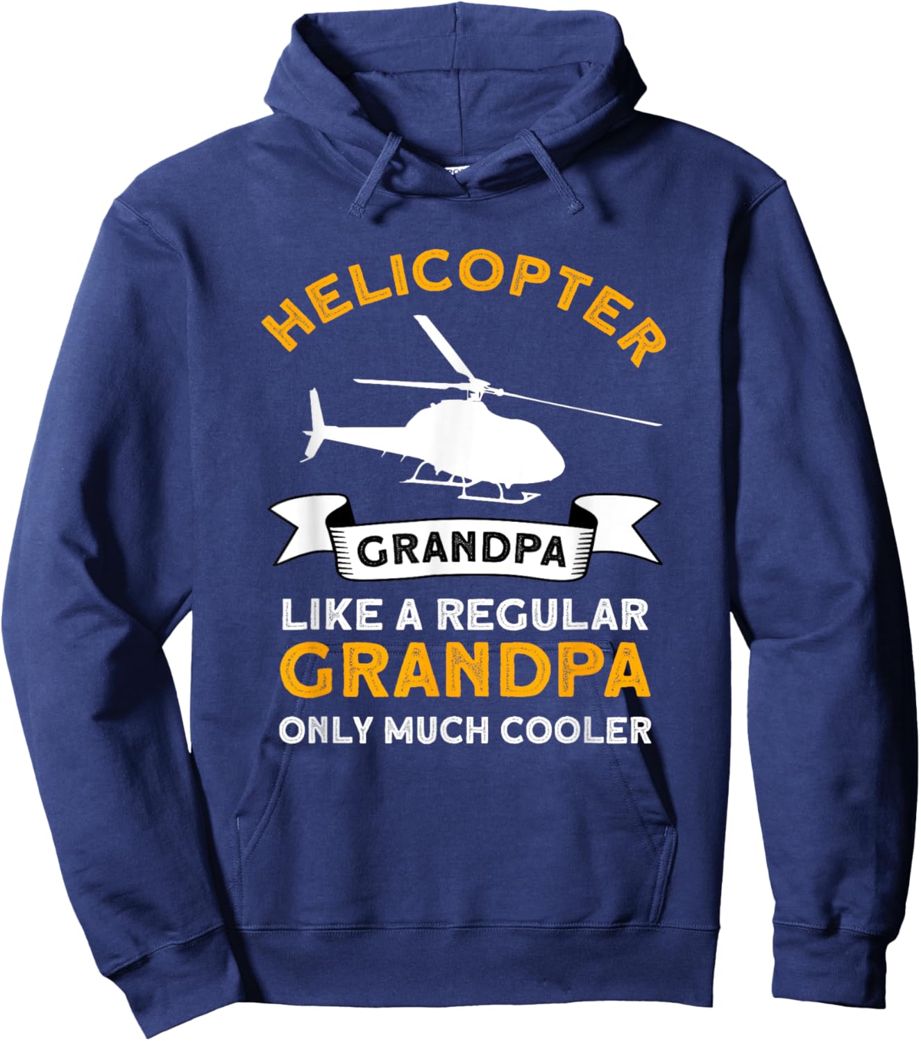 Helicopter Grandpa - Airplane Helicopter Pilot Aviation Hoodie - Hoodie | Navy