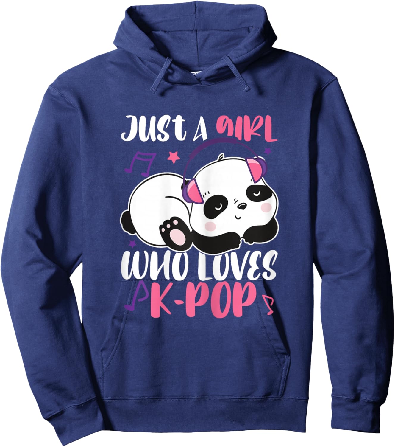 Just A Girl Who Loves K-Pop Panda Teens Panda Kpop Quote Hoodie - Hoodie | Navy