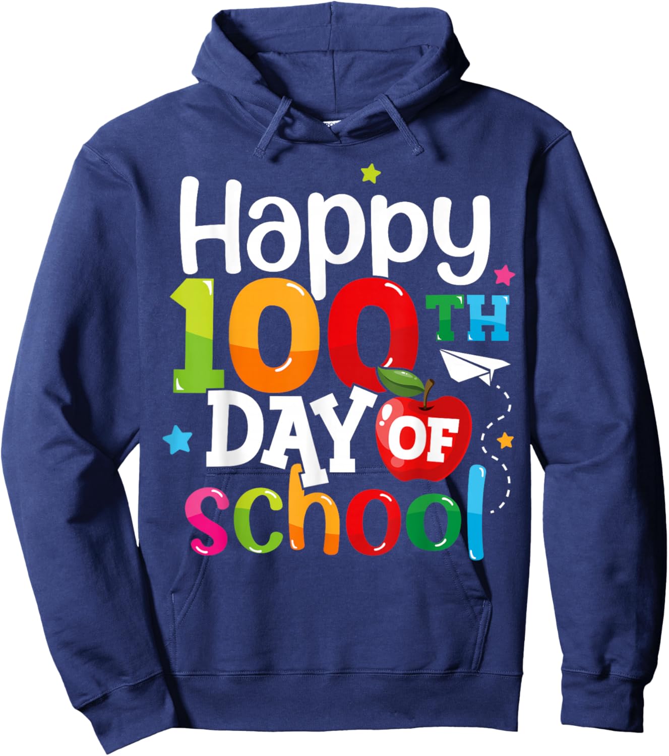 100 Days of School Teachers Kids Girls Boys Happy 100th Day Hoodie - Hoodie | Navy