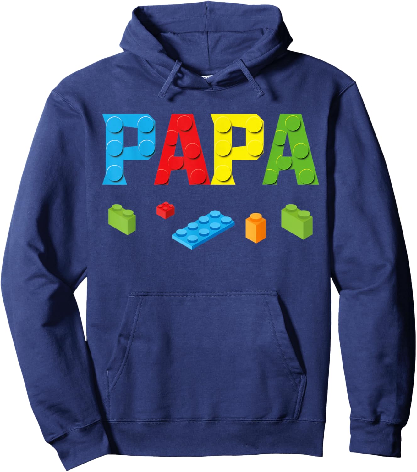 Papa Master Builder Building Bricks Blocks Family Set Parent Hoodie - Hoodie | Navy