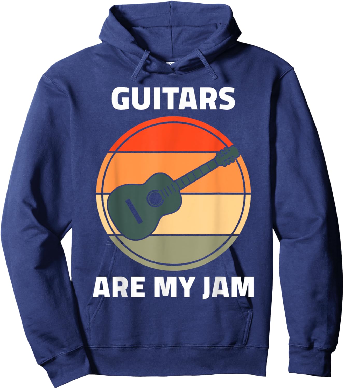 Guitar Shirt - Vintage Guitar Cool Retro Guitars Are My Jam Hoodie - Hoodie | Navy