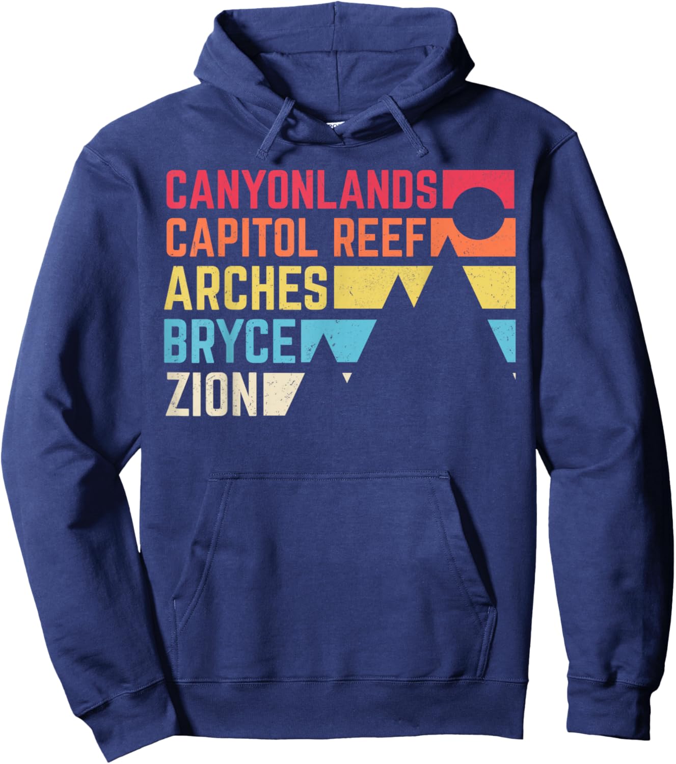 Utahs Five National Parks Souvenir - NPS Moab Utah Mighty 5 Hoodie - Hoodie | Navy
