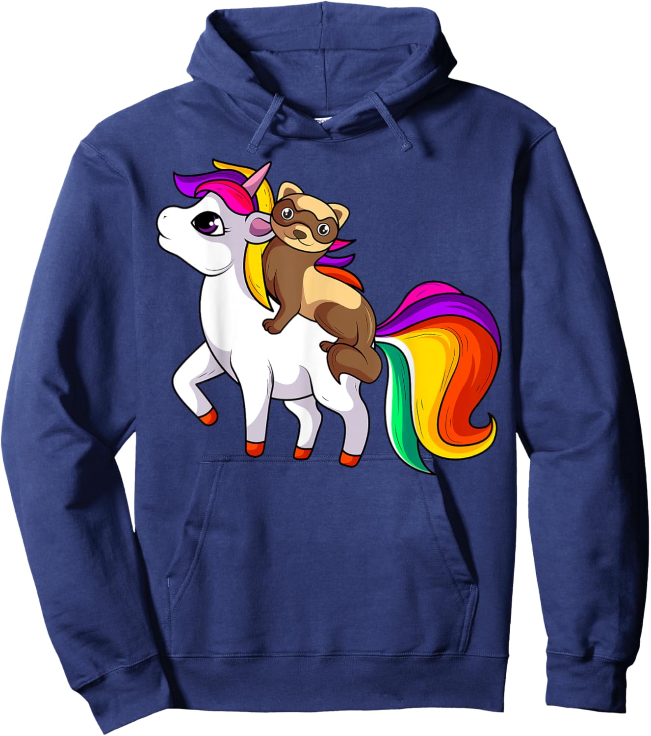 Ferret Unicorn Animal Lover Hoodie - Hoodie | Navy