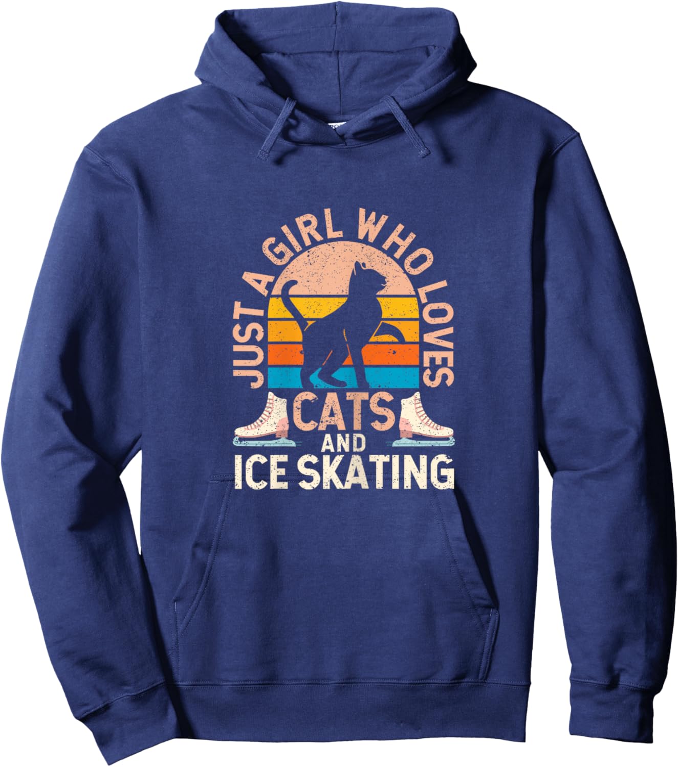 Figure Skater Cat Just A Girl Who Loves Cats And Ice Skating Hoodie - Hoodie | Navy