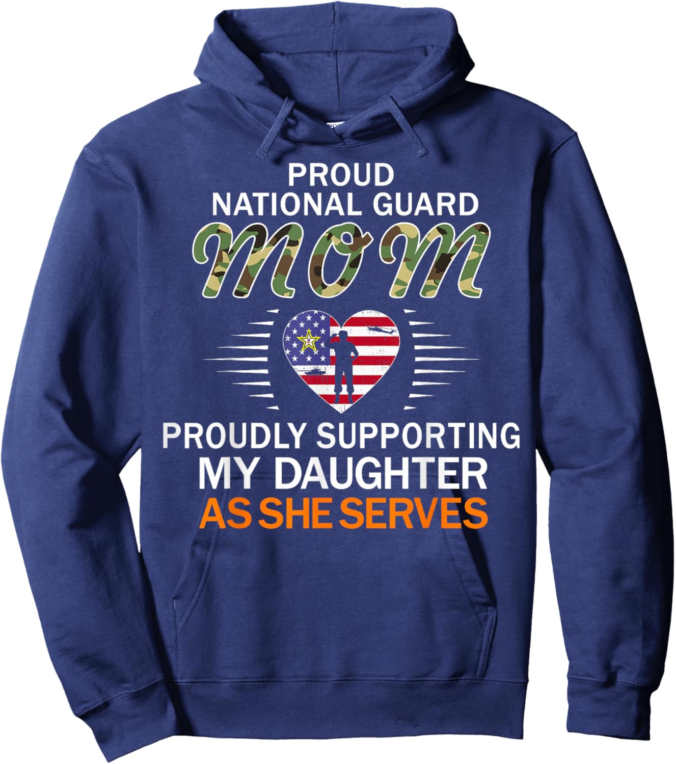 Proudly Supporting My Daughter-Proud National Guard Mom Army Hoodie - Hoodie | Navy