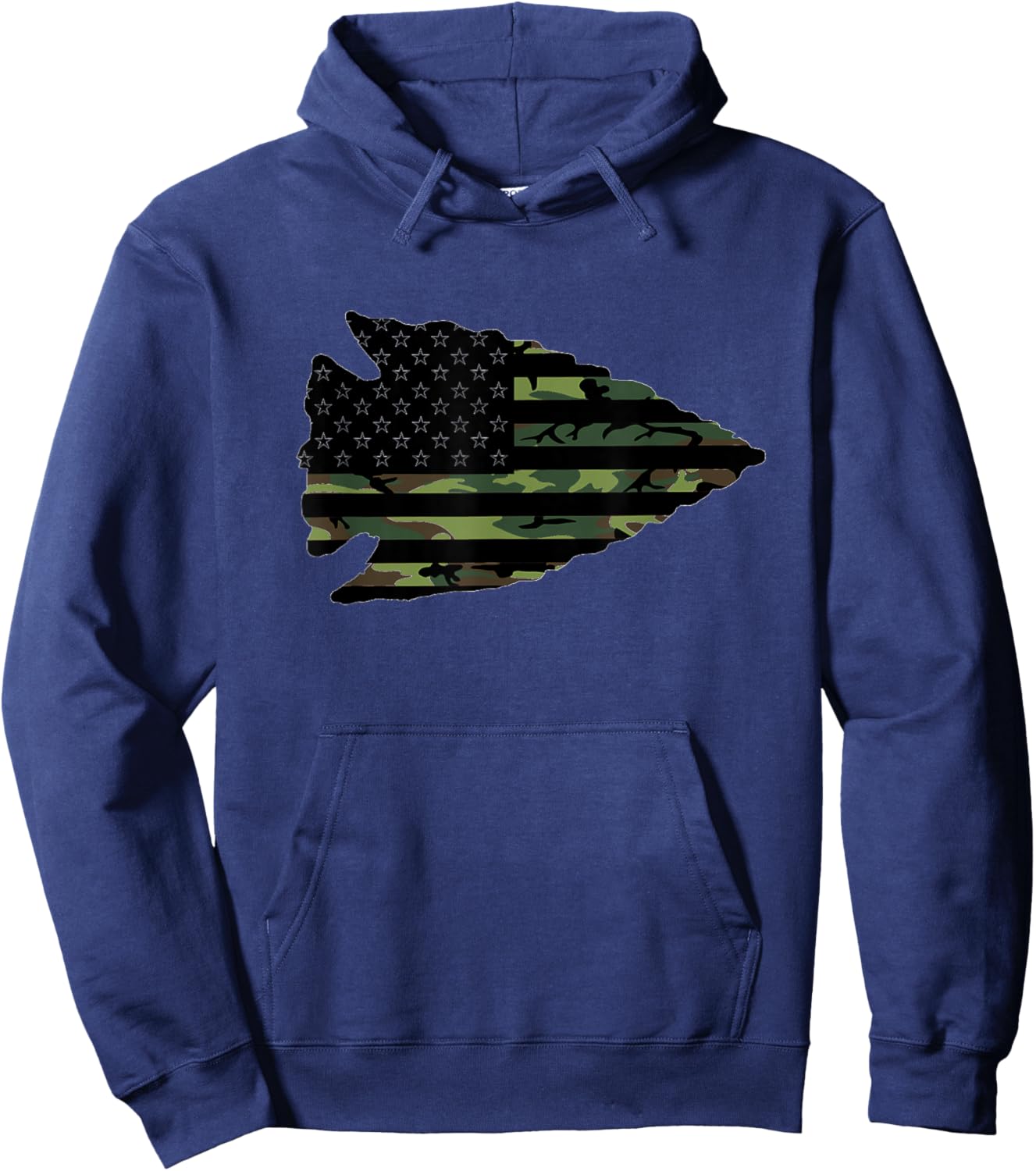 Arrowhead Hunter Camougflage USA Flag Arrowhead Hunting Hoodie - Hoodie | Navy