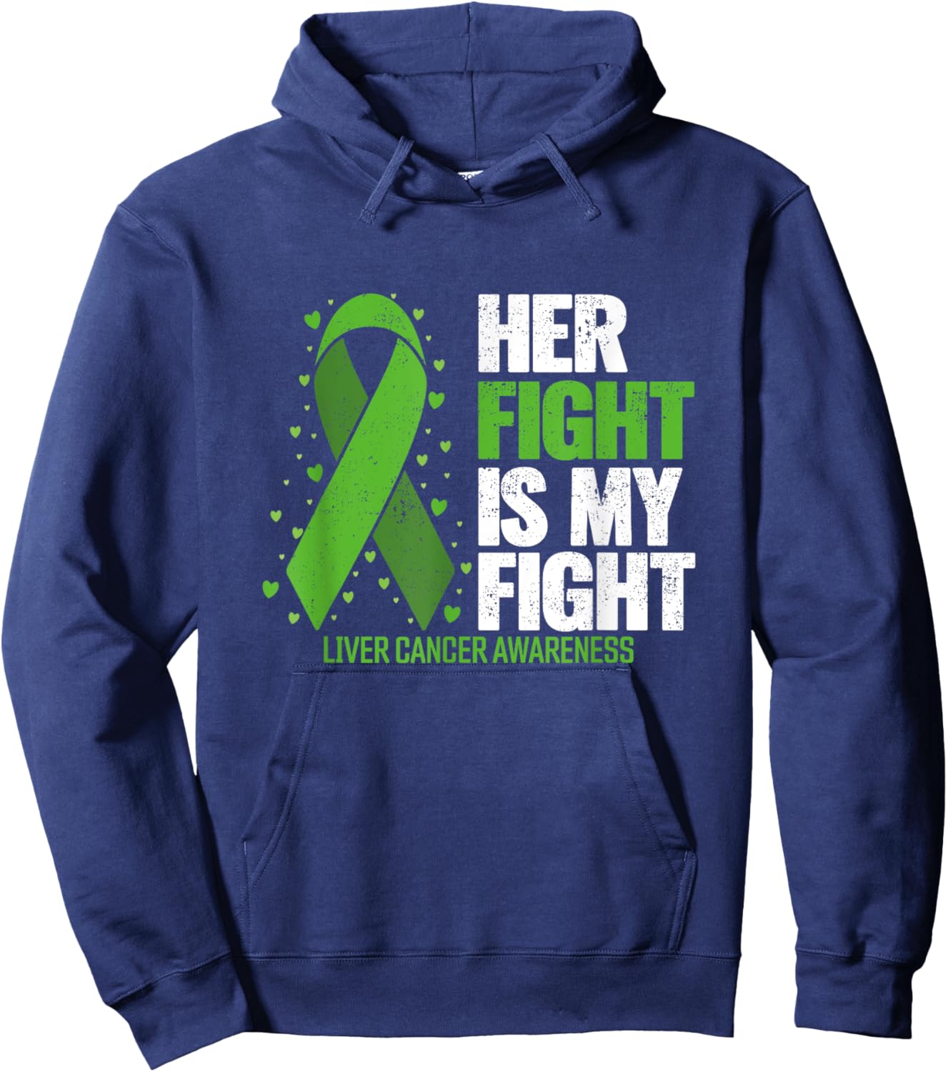 Liver Cancer Her Fight is my Fight Liver Cancer Awareness Hoodie - Hoodie | Navy