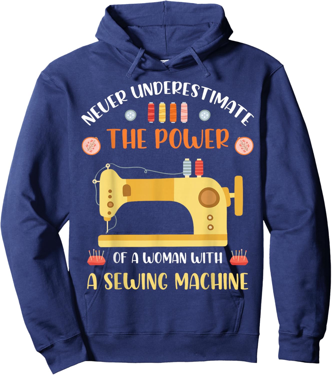 Sewing Machine Dressmaker Women Handmade Funny Sewing Hoodie - Hoodie | Navy