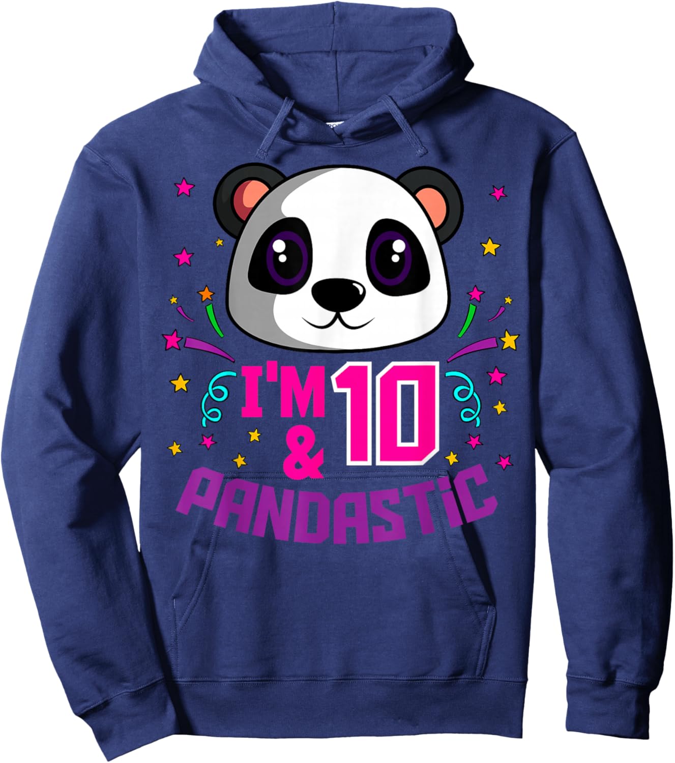 I'm 10 & Pandastic Birthday Party Panda Bday Celebration Hoodie - Hoodie | Navy