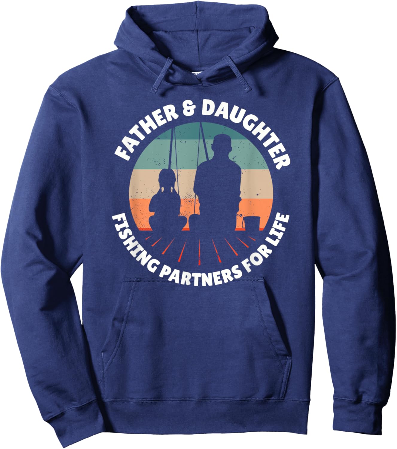 FATHER DAUGHTER FISHING PARTNERS FOR LIFE Dad Girl Fisherman Hoodie - Hoodie | Navy