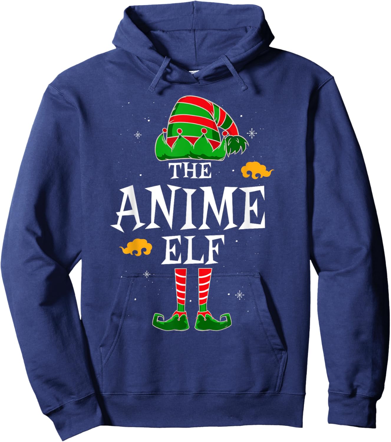 The Anime Elf Group Matching Family Christmas Holiday Funny Hoodie - Hoodie | Navy