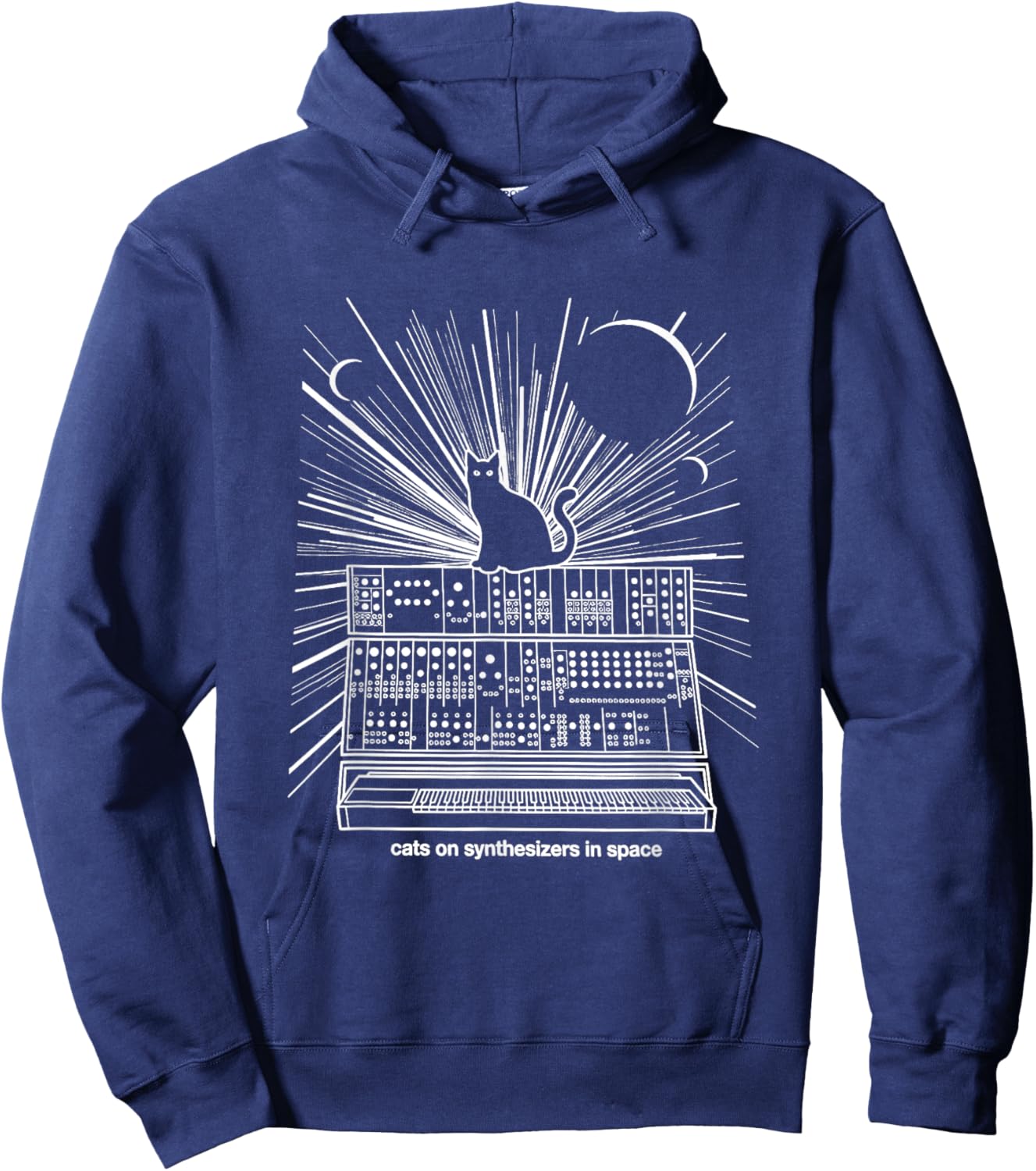Cats On Synthesizers In Space Cat Owner Musician, Cat Lover Hoodie - Hoodie | Navy