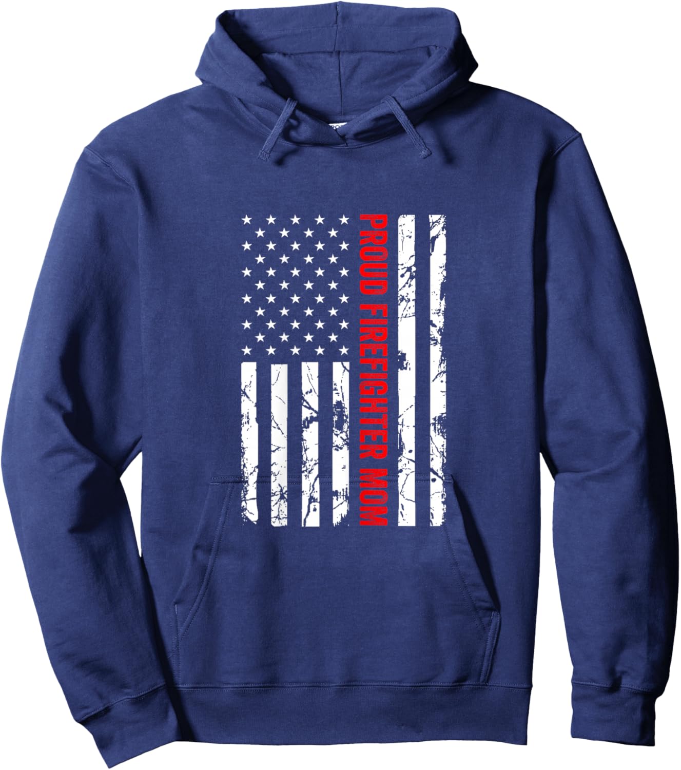 Proud Firefighter Mom Fire Department Fire Truck Fire Engine Hoodie - Hoodie | Navy