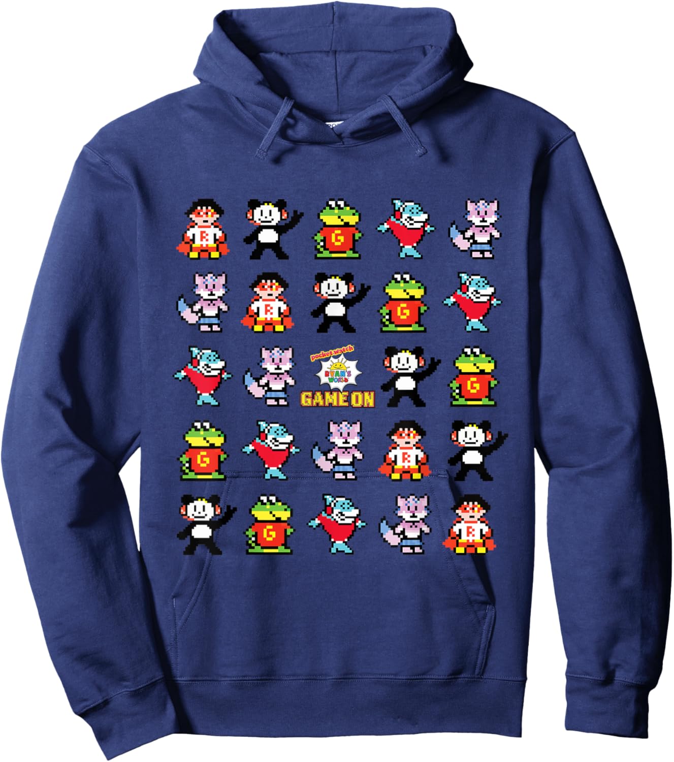Ryan's World Game On 8-Bit Hoodie - Hoodie | Navy