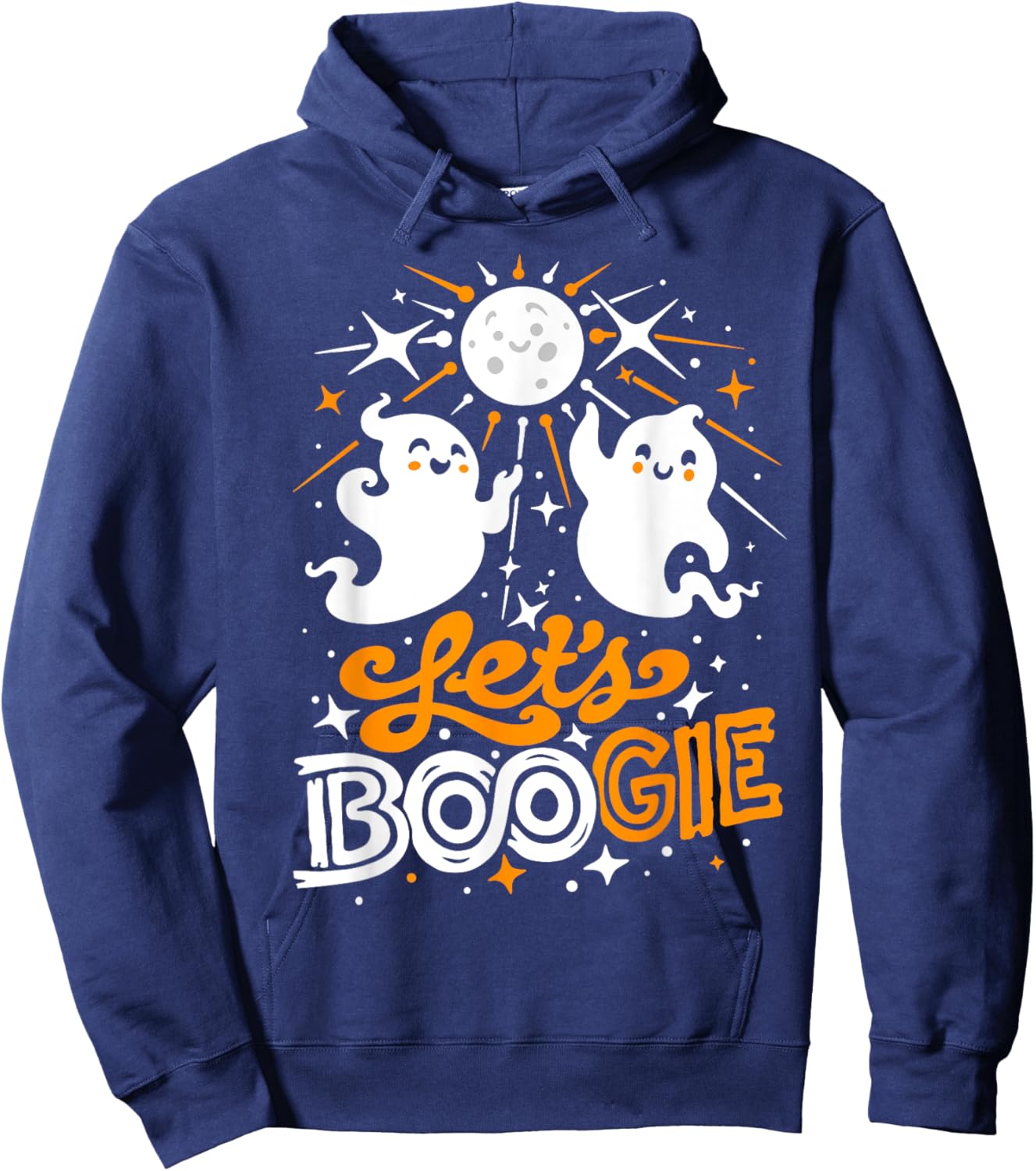 Let's Boogie Funny Cute Disco Fever 70s Halloween Boo Ghosts Hoodie - Hoodie | Navy