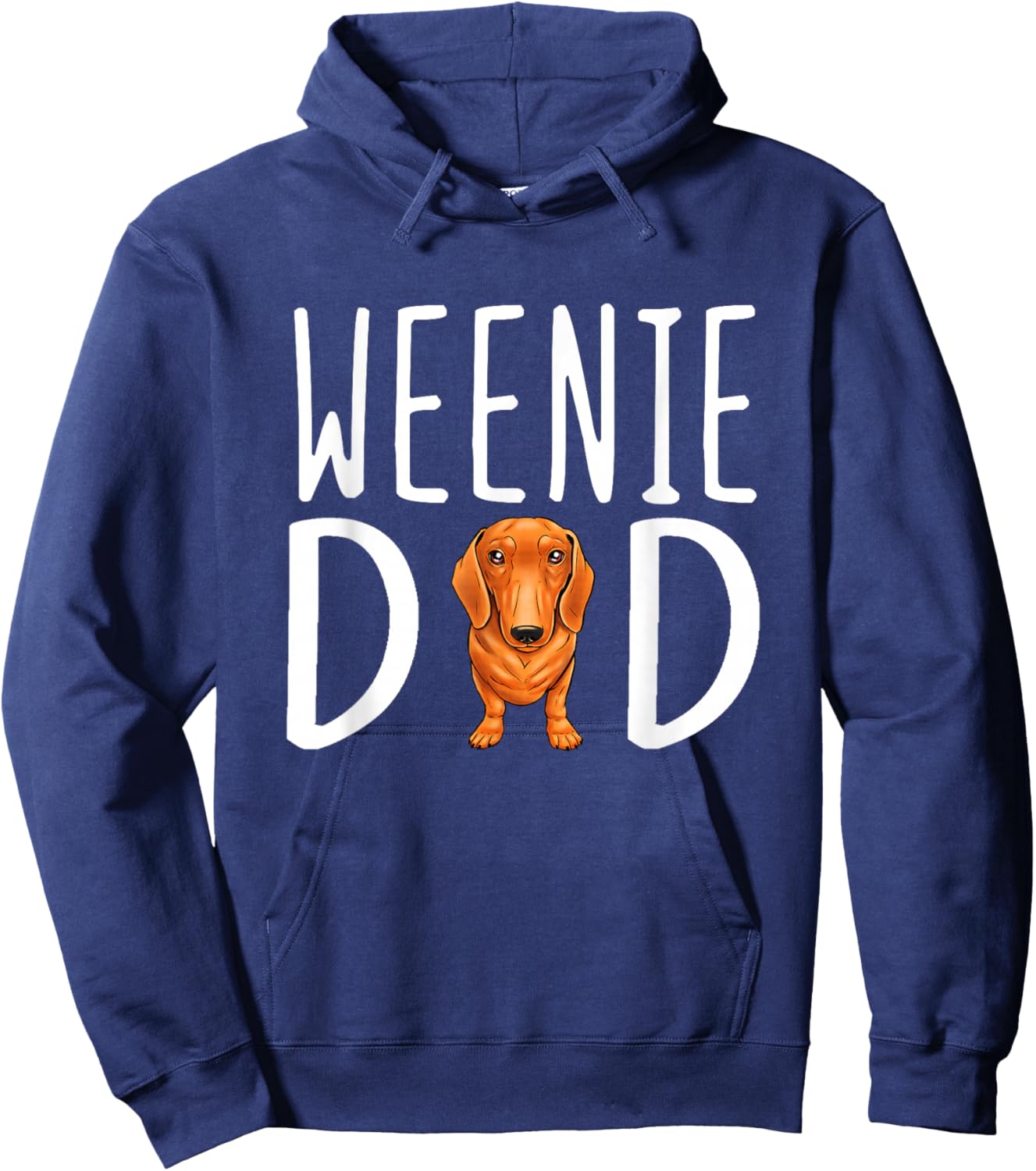 Weenie Papa Dachshund Dad Weenie Dad Hoodie - Hoodie | Navy
