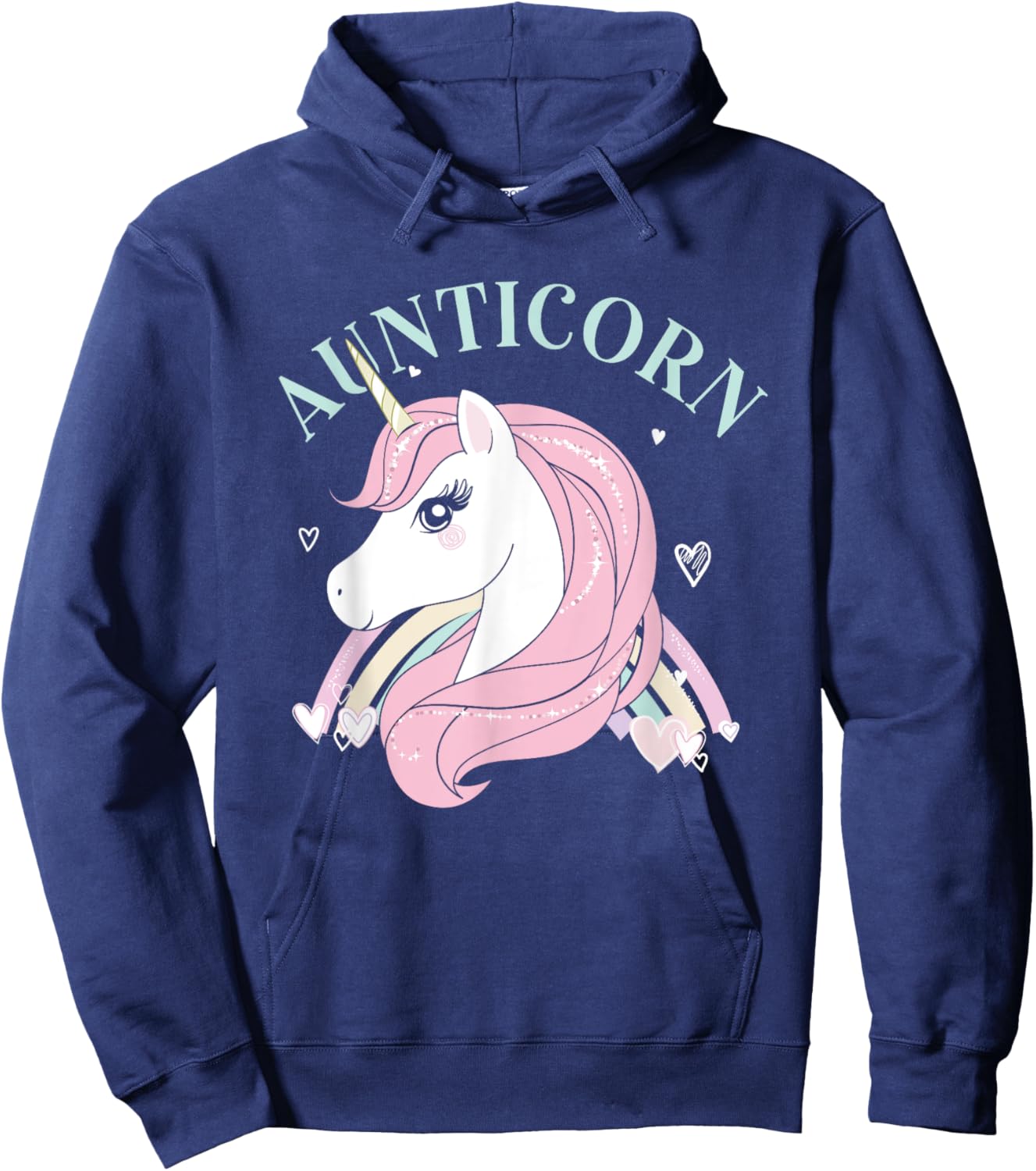 Aunticorn Aunt Unicorn Auntie Niece Nephew Sister Uncle Mom Hoodie - Hoodie | Navy