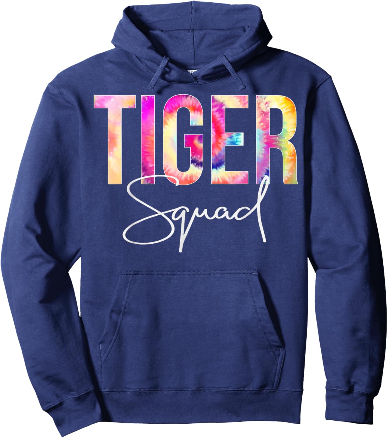 Tiger Squad Tie Dye Back To School women appreciation Hoodie - Hoodie | Navy