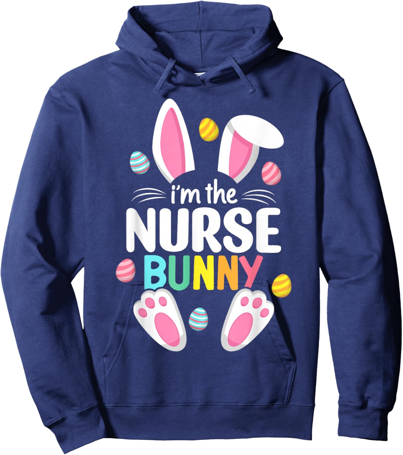 Easter Nurse Bunny Ears Nursing Easter Egg Stethoscope Women Hoodie - Hoodie | Navy