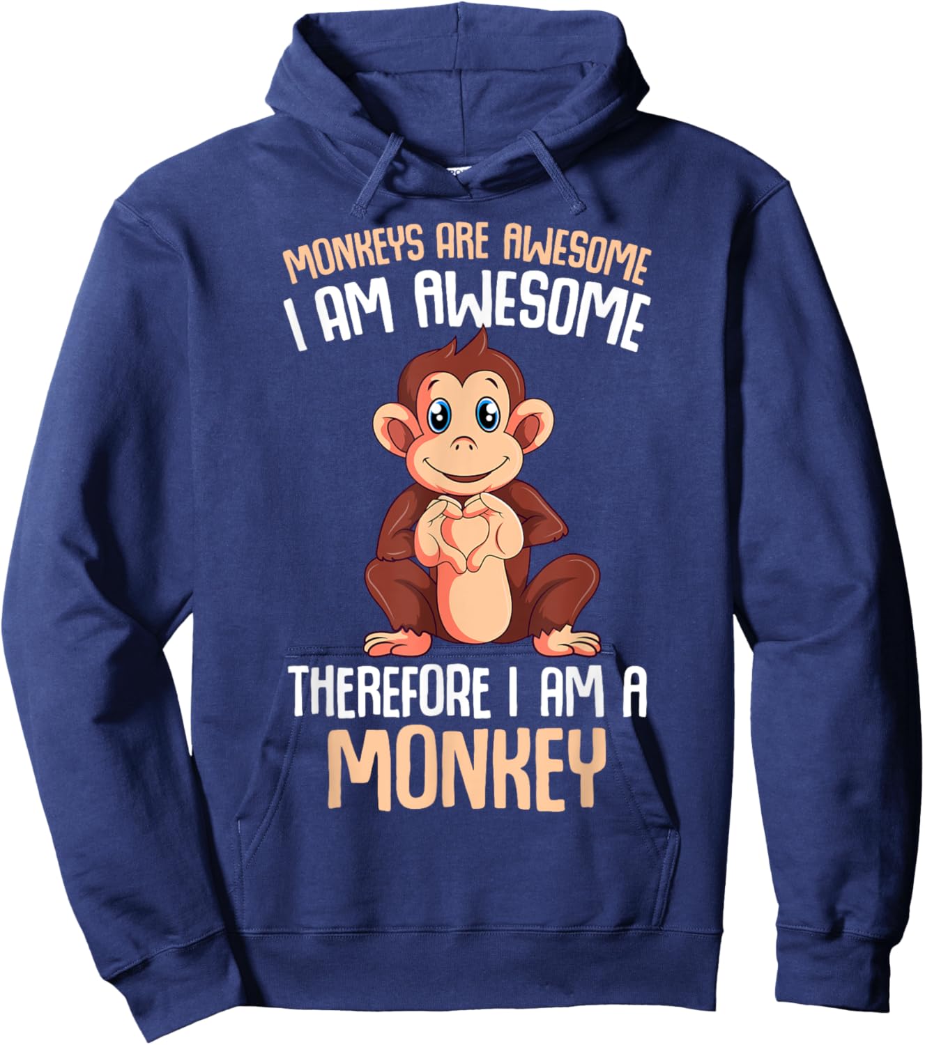 Monkeys Are Awesome Boys Kids Girls Monkey Hoodie - Hoodie | Navy