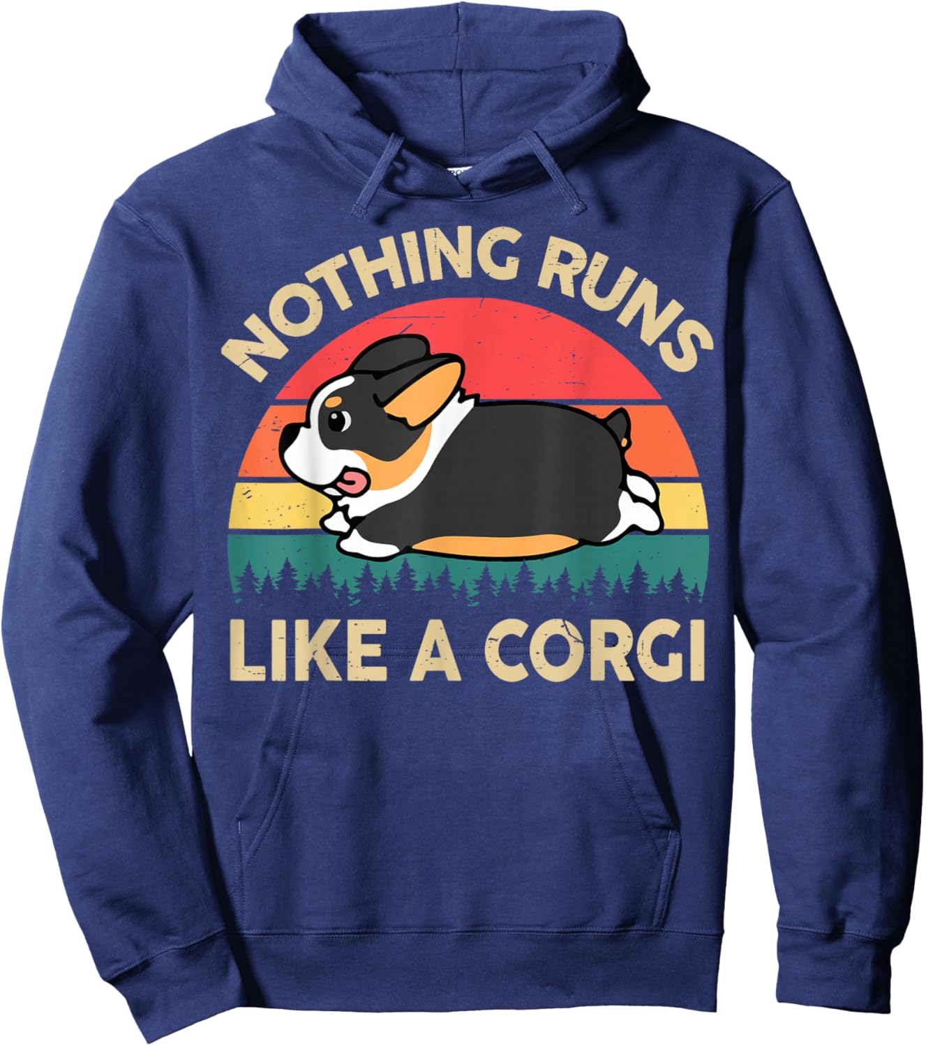 Nothing Runs Like Corgi Gift Lover Funny Corgi Hoodie - Hoodie | Navy