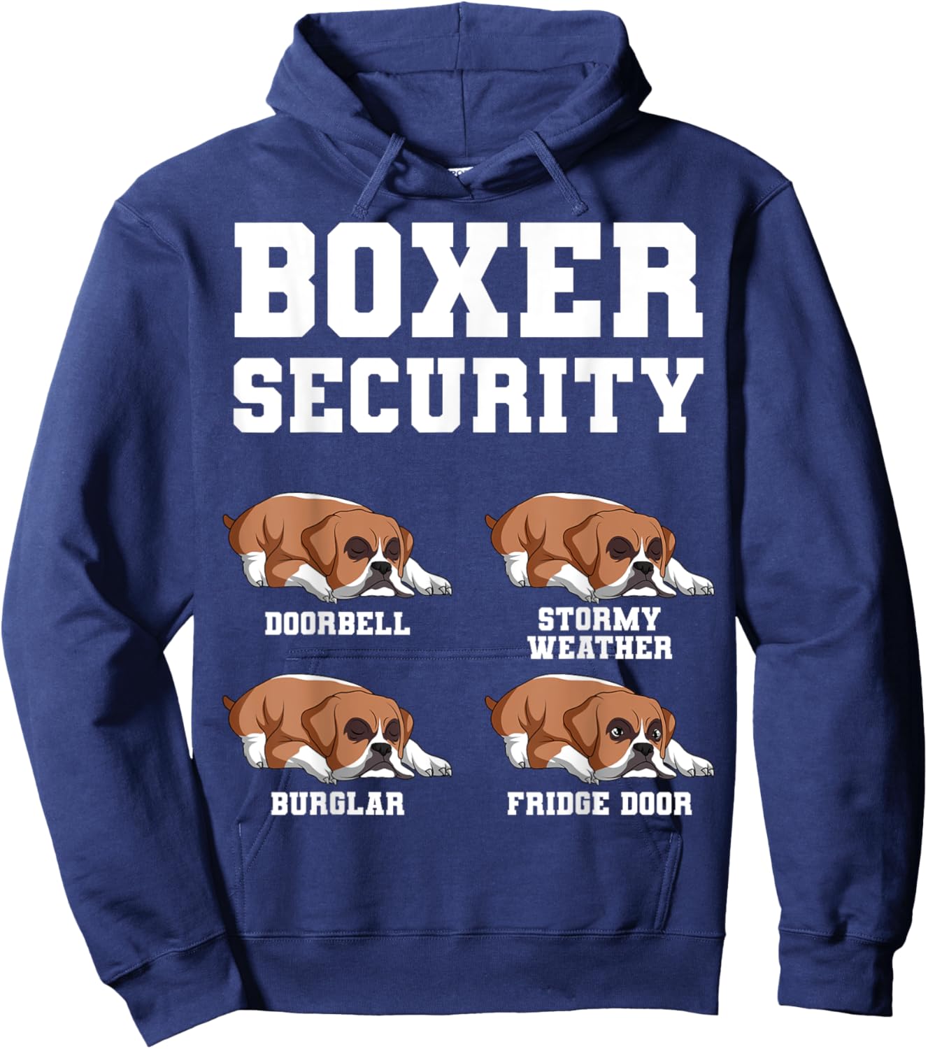 Boxer Security Doorbell Stormy Weather Burglar Fridge Door Hoodie - Hoodie | Navy