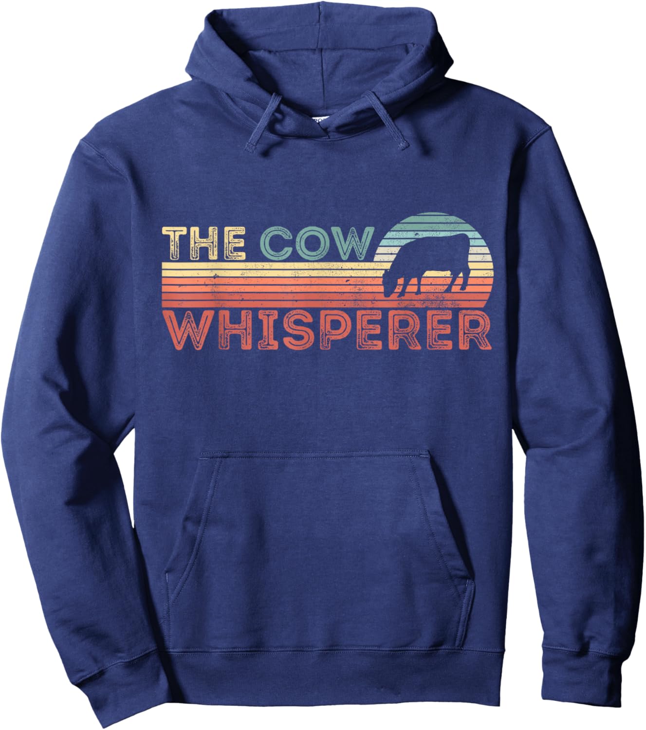 Vintage The Cow Whisperer Farming Gift Hoodie - Hoodie | Navy