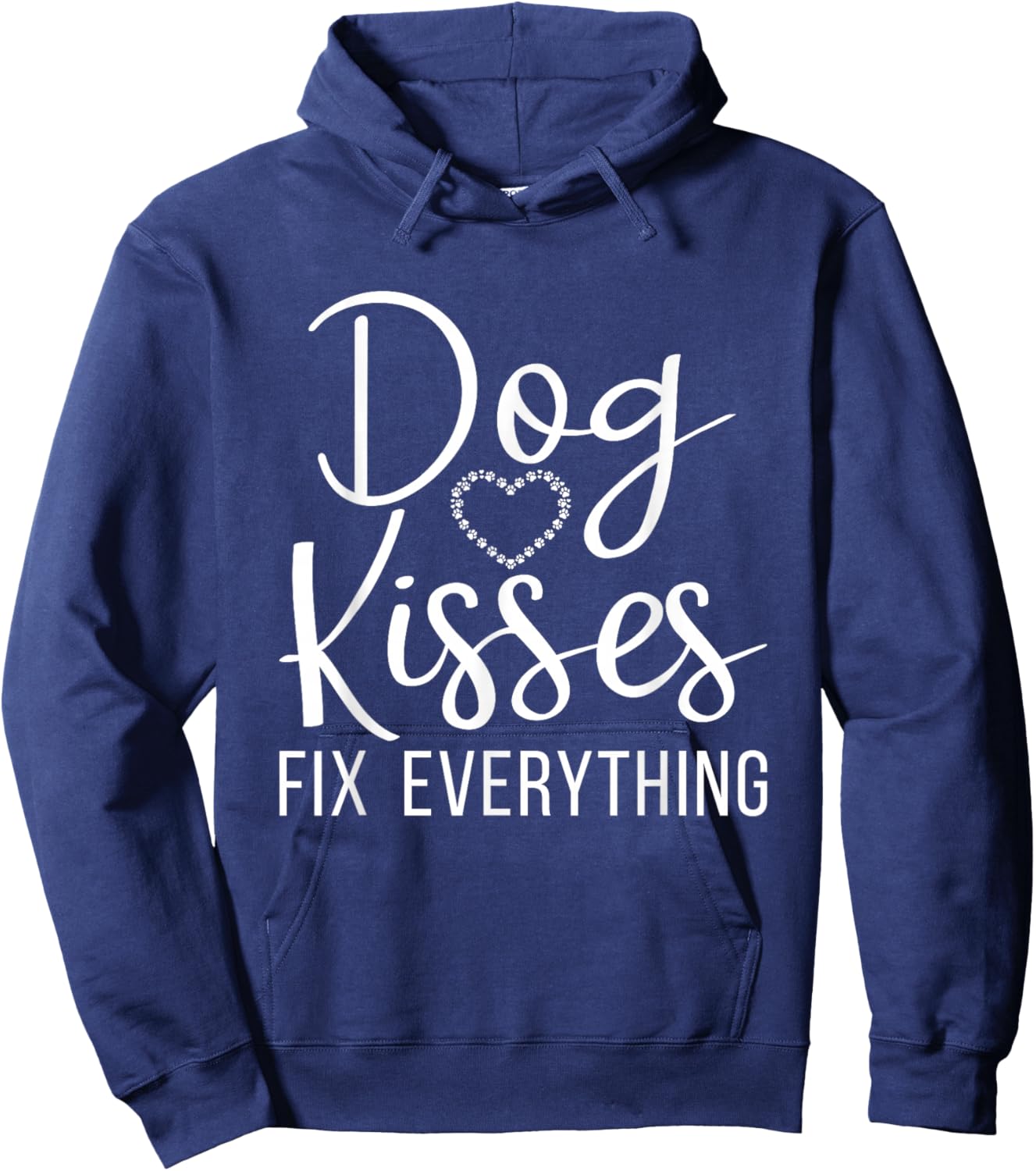 Dog Kisses fix Everything Puppy Dog Lover Hoodie - Hoodie | Navy