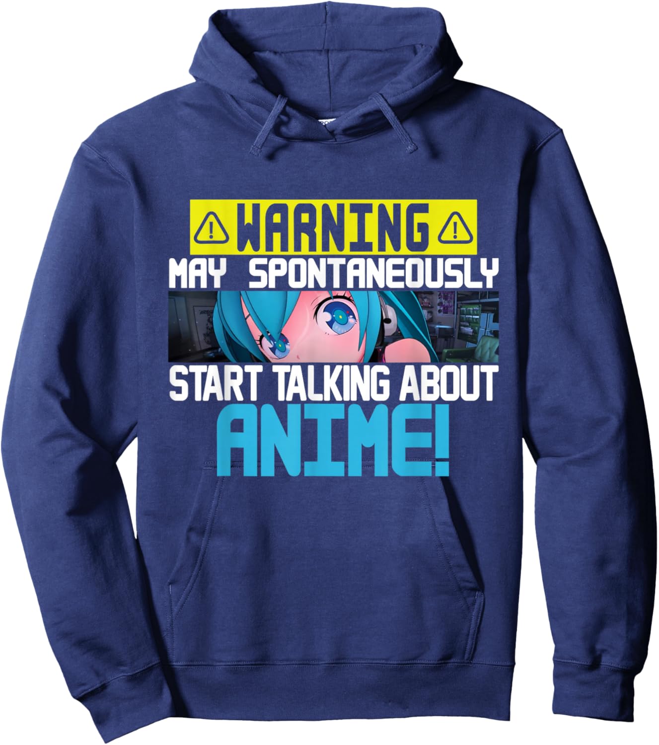 Warning May Spontaneously Start Talking About Anime Manga Hoodie - Hoodie | Navy