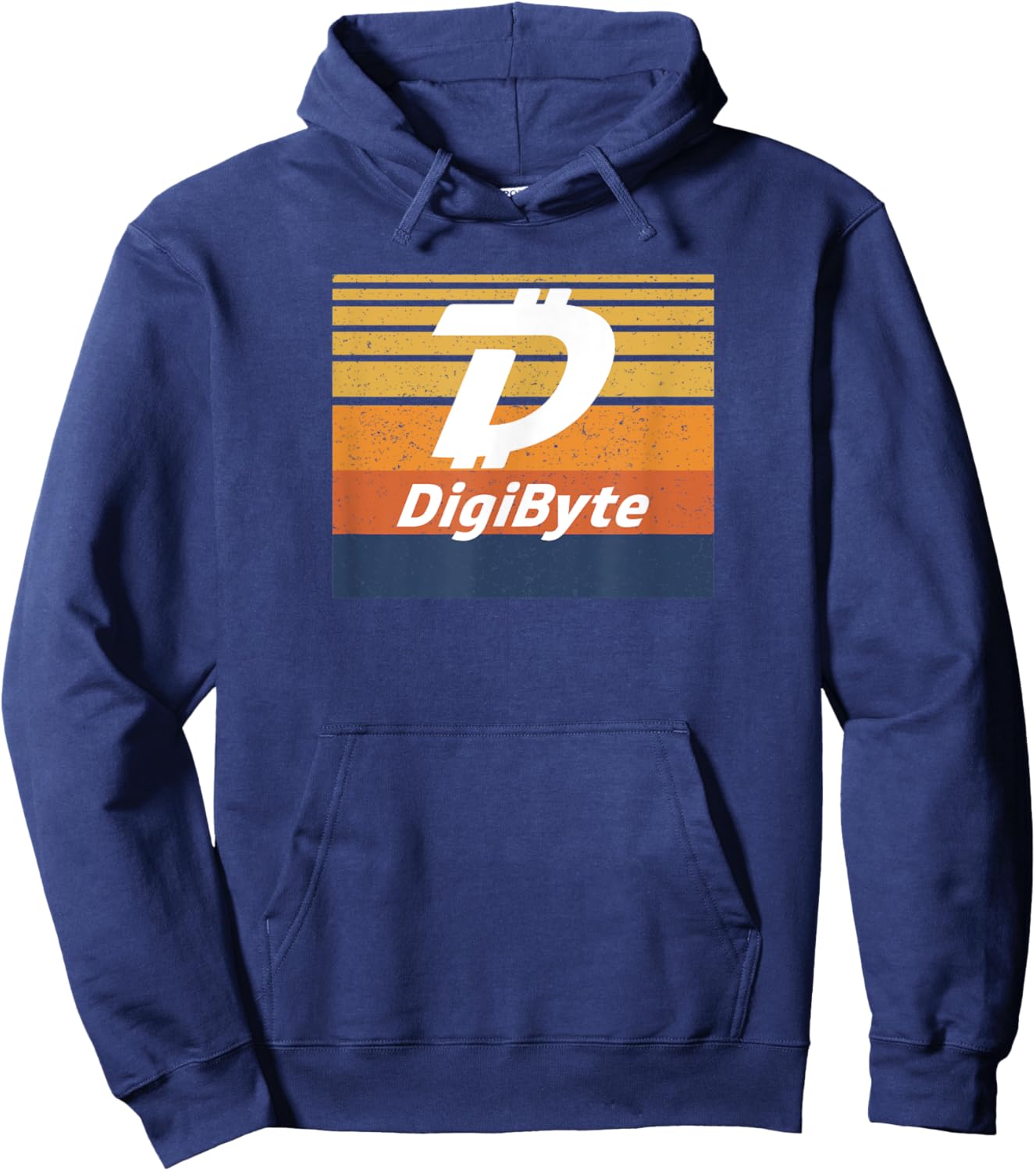 Digibyte Crypto Block Sunset DGB Cryptocurrency Color Tones Hoodie - Hoodie | Navy