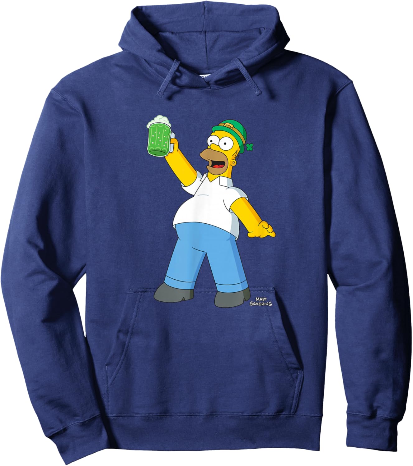 The Simpsons Homer Simpson Green Duff Beer St. Patrick's Day Hoodie - Hoodie | Navy