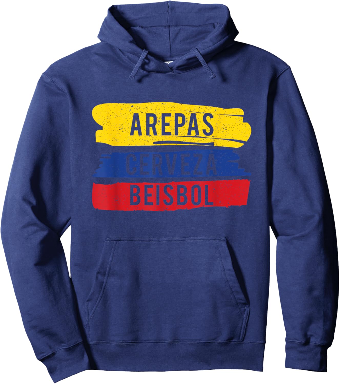Arepas Cerveza Beisbol Funny Gift Venezuela baseball fan Hoodie - Hoodie | Navy