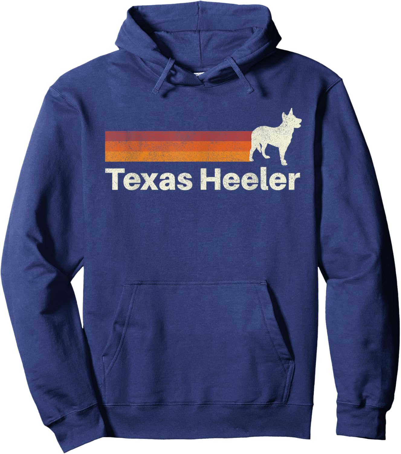 Vintage Texas Heeler Retro Mom Dad Dog Hoodie - Hoodie | Navy
