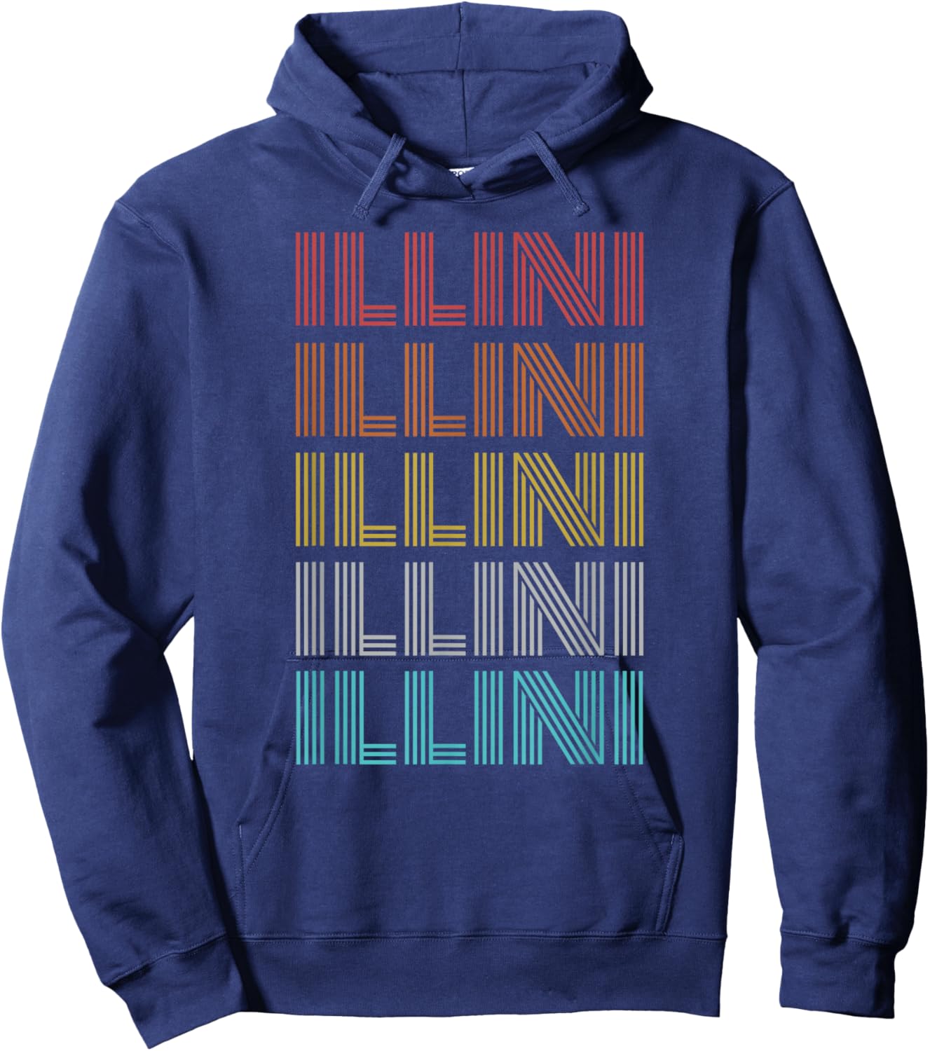 Retro Vintage Illini Hoodie - Hoodie | Navy