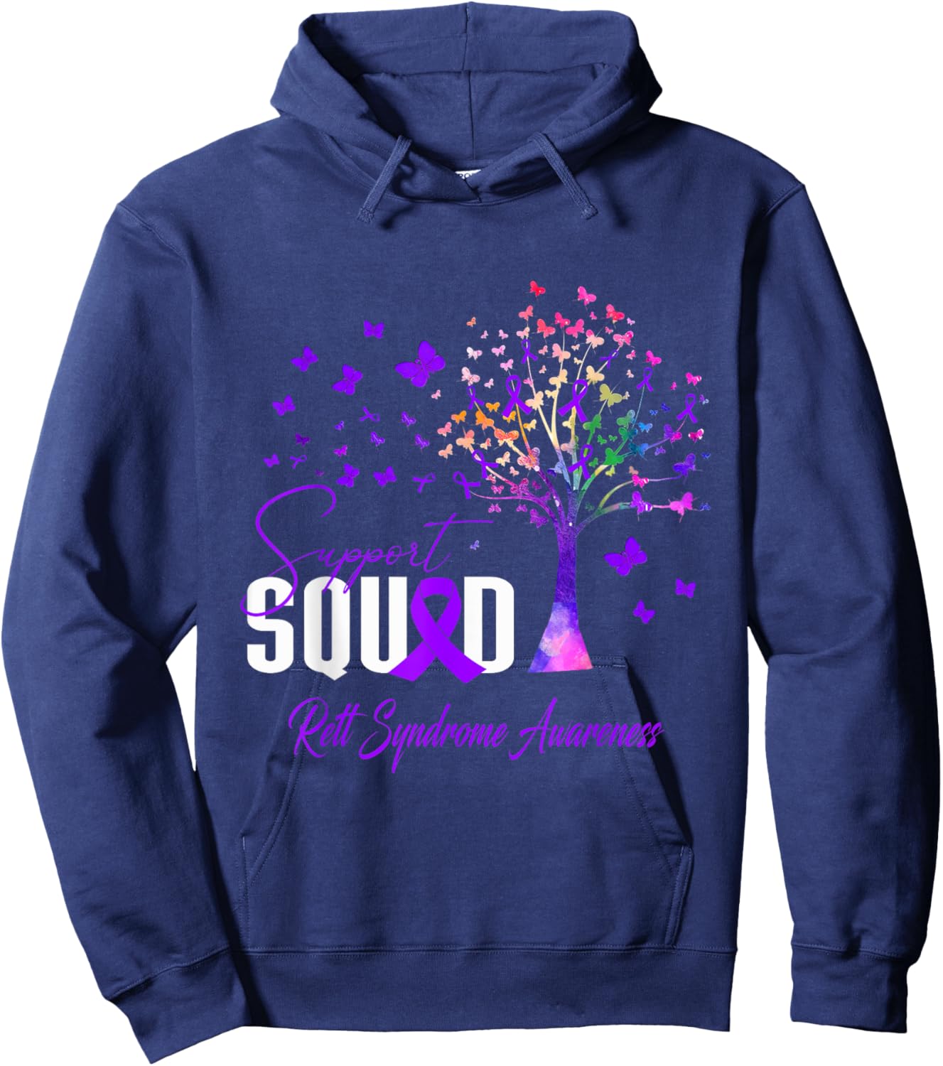 Support Squad For Rett Syndrome Awareness Hoodie - Hoodie | Navy