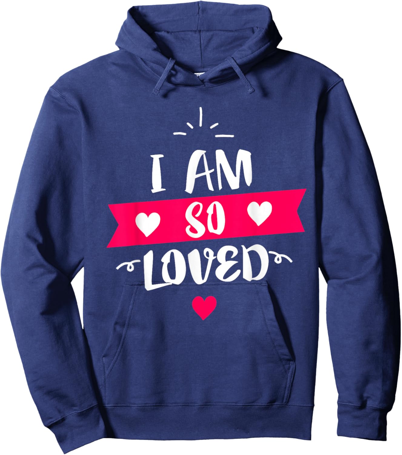 I Am So Loved Hearts Hoodie - Hoodie | Navy